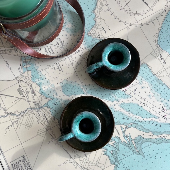 Vintage Evangeline Canada Ceramic Tapered Candle Holders - Picture 2 of 3